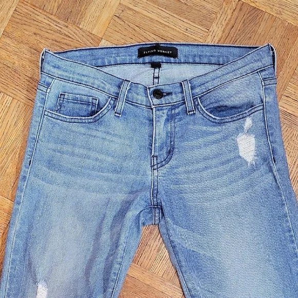 Flying Monkey Light Blue Skinny Jeans with Zipper Accents SIZE 27 - Picture 7 of 10